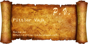 Pittler Vajk névjegykártya